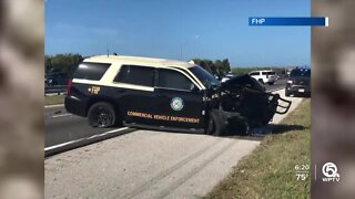 Florida trooper uses patrol car to stop wrong-way driver from hitting runners