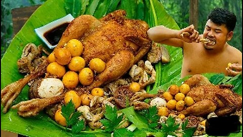 Chicken Fermented Recipe Cooking In Forest | Steam Chicken Fermented Lime Recipe