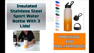 Great All Purpose BJPKPK Insulated Water Bottle With 3 Lids