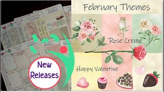 Plans That Stick Planner Sticker New Releases Rose Creme, Happy Valentine - Leafy Treetops EC HP BJ