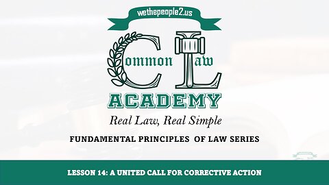 Lesson 14: A United Call For Corrective Action