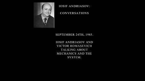 Conversation | Iosif Andriasov & Victor Romasevich | Mechanics and the System |