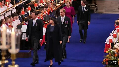 Prince Harry walks solo to his seat at Westminster Abbey for King's coronation