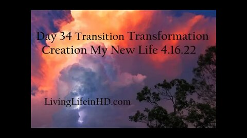 Day 34 Transition Transformation Creation My New Life 4.16.22