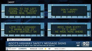 ADOT highway safety message signs, are they helping or distracting drivers?