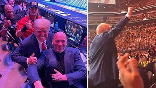 Trump greeted with prolonged applause when appeared at UFC 287 with Mike Tyson and Kid Rock