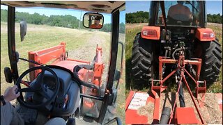 Kioti RX7320 bush hogging food plots & trails; Southern Illinois farm