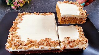 The best carrot cake I've ever eaten! Easy and healthy recipe(with oat flour)!