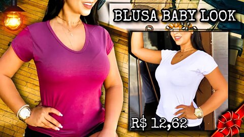 Blusa Camiseta Feminina Baby Look Básico Lisa/@shopee