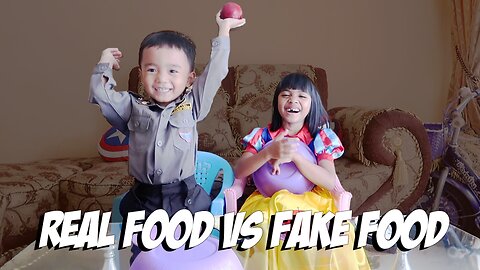 Cerita Mikaila | REAL FOOD VS FAKE FOOD | LALA..!! FATHAN..!! AYO TUTUP MATANYA, JANGAN NGINTIP...