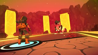 Temtem: Anak Volcano lair, battle versus Tyranak