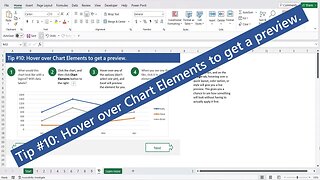 10 Tips For Excel Charts Tip # 10 Hover over Chart Elements to get a preview