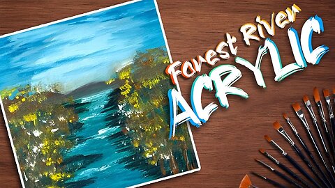 Forest River Acrylic Painting Tutorial for beginners