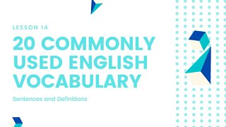 English Vocabulary Definition and Sentence Practice Lesson 14