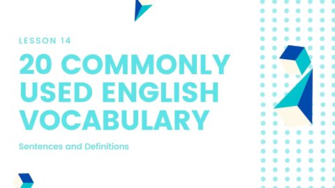 English Vocabulary Definition and Sentence Practice Lesson 14