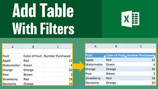 How to Add Tables and Filters to Raw Data in Excel...Things to look for