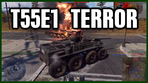 Wheels On FIRE! War Thunder Tank Battles T55E1 Gameplay