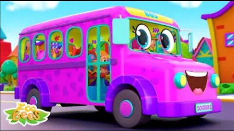 Wheels On The Bus Go Round and Round | School Bus Song | Nursery Rhymes and Kids Songs with Zoobees