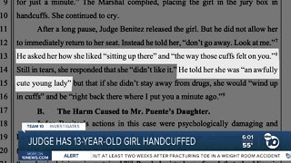 13-year-old girl handcuffed and questioned in court