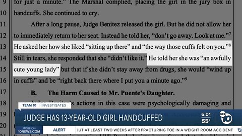 13-year-old girl handcuffed and questioned in court