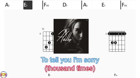 ADELE - Hello - (Chords & Lyrics like a Karaoke) HD
