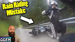 How NOT To Corner in the Rain (Motorcycle Mistake Review)