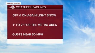 Tuesday brings off-and-on snow throughout the day