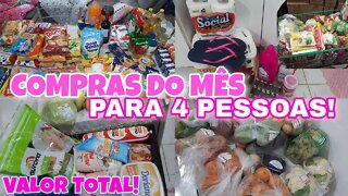 COMPRAS DO MÊS PARA 4 PESSOAS🤑 TUDO MUITO CARO🥵