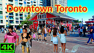 【4K】summer tour through Downtown Toronto while you lie down from Urban to Beach