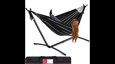 Best Choice Products 2-Person Double Hammock with Stand Set, Indoor Outdoor Brazilian-Style Cot...