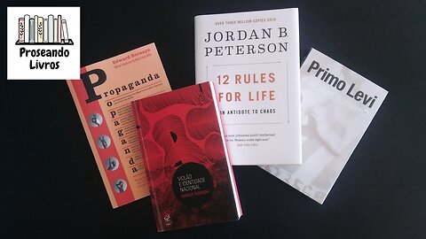 Comentários relacionados a quatro livros (autores: E. Bernays, M. Taborda, P. Levi e J. Peterson)