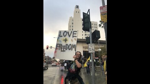 Santa Monica City Hall March for freedom to 3rd St promenade interview