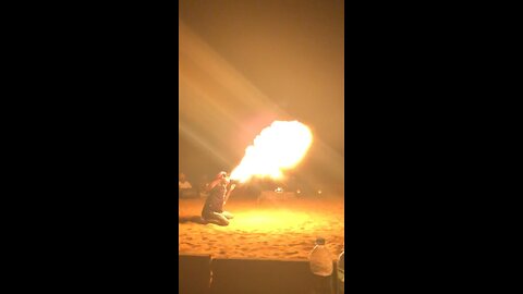 Fire breather in the deserts of india
