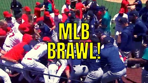 MASSIVE Brawl In Angels Mariners Game! | Punches Thrown, 8 Players Ejected!