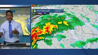 Meteorologist Patrick Pete forecasts rain, storms Wednesday