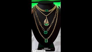 Diamond and emerald tennis gold Necklaces: Pendants, Chains & More gifts presents