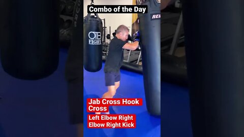 Combo of the Day - Muay Thai - Jab Cross Hook Cross L Elbow R Elbow R knee R Kick