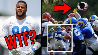 Aaron Donald LOSES It And ATTACKS Bengals Players With Helmet During Rams Practice