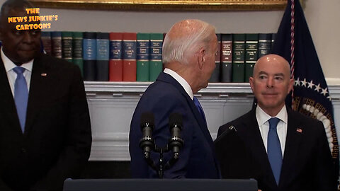 Biden: "Are you running?" Mayorkas: "I am not, sir." Biden: "Okay, alright then, thank you."