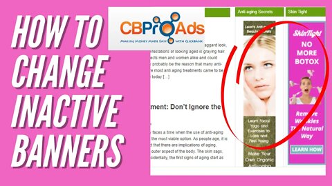 CB Pro Ads Clickbank Niche Websites | How To Update and Change Inactive Banner Ads | Step By Step