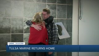 Tulsa marine returns home for holidays