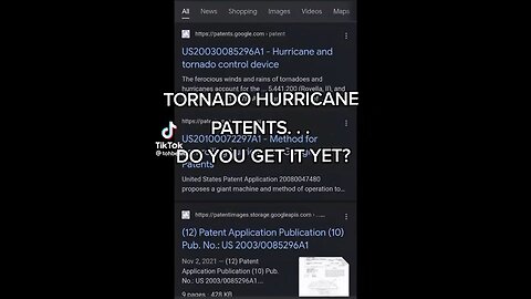 Tornado/Hurricane Oficial Patents