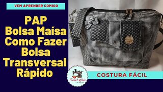 DIY - Como Fazer Bolsa Transversal Rápido e Fácil-Passo a Passo #costuracriativa #vemaprendercomigo