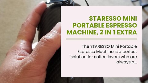 STARESSO Mini Portable Espresso Machine, 2 in 1 Extra Small Travel Coffee Maker Compatible Nesp...