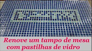 MOSAICO - RENOVANDO TAMPO DE MADEIRA COM PASTILHAS DE VIDRO - @lucibuzo