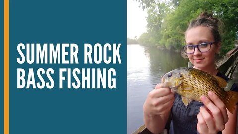 River Rock Bass Fishing // Ambloplites Rupestris // How To Fish for Rock Bass