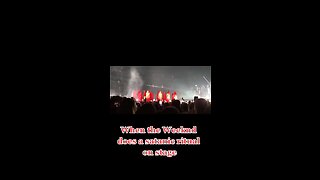 Artist the weekend performs a satanic ritual at his concert