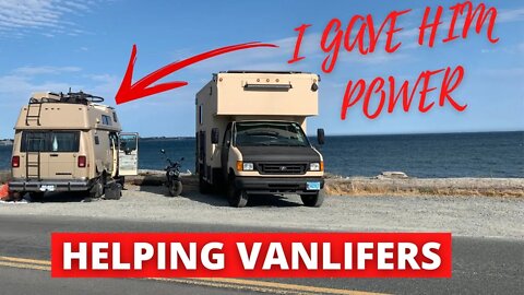 Sharing SOLAR POWER with VANLIFER / LUXURY Tiny Home On Wheels!