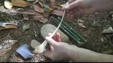 PRIMITIVE SURVIVAL, Simple Deer Canon Bone Knife Making