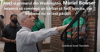 Fauci si primarul Muriel Bowser incearca sa convinga un barbat sa se vaccineze